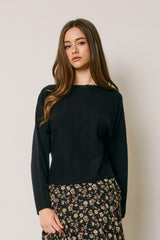 Batwing Sleeve Sweater Black