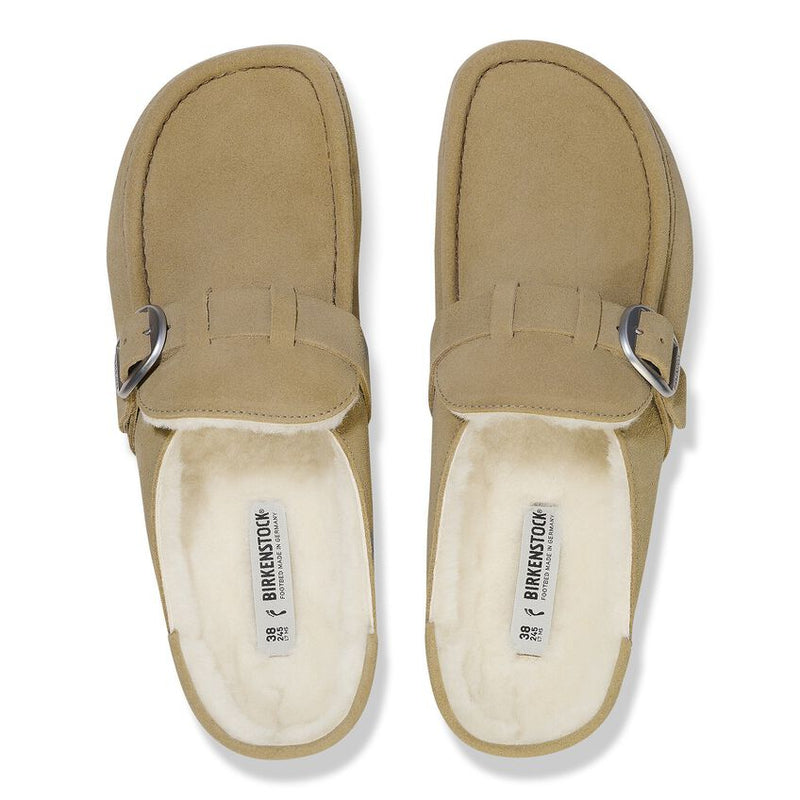 Buckley Suede Sherling Clogs Taupe