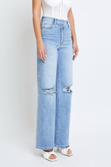 Logan Crossover Stretch Dad Jeans Light Wash