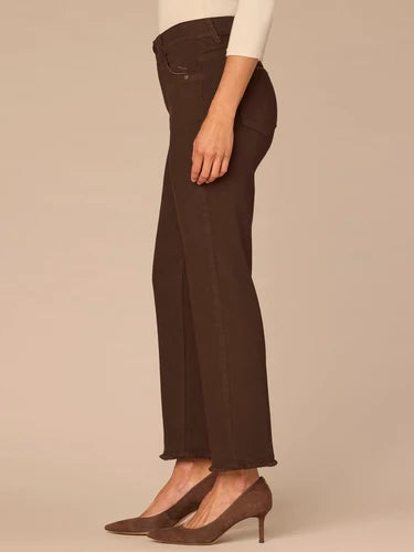 Ab Solution High Rise Slim Clean Hem Straight Pants Brown