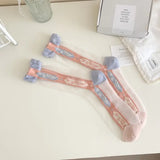 Summer Floral Sheer Socks Stripe