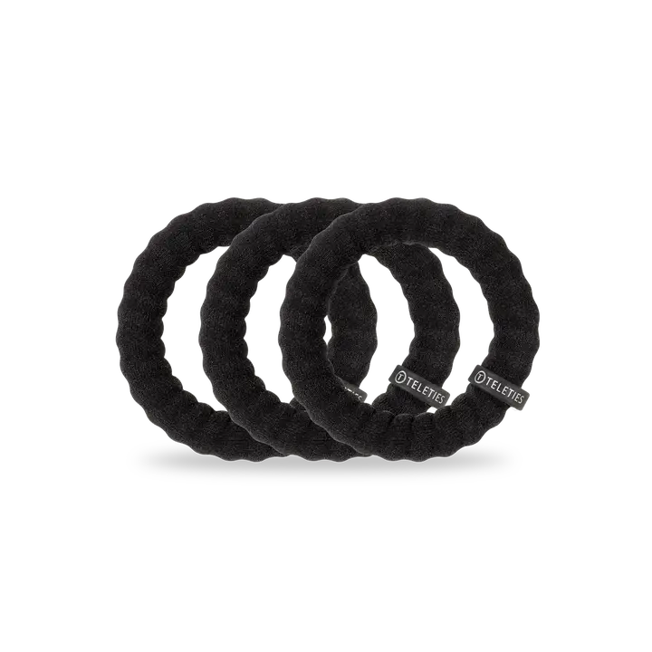 Teleties Nylon Large Hair Ties Jet Black