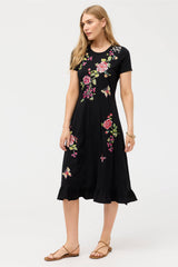 Maddy-Handkerchief Hem Knit Dress Black