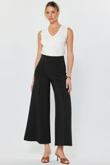High Rise Ponte Flared Pants Black
