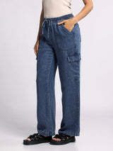 Rhoda Cargo Pants Dark Denim Wash