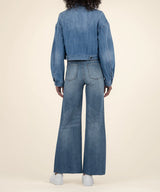 Luna Oversize Crop Zip Front Jacket Medium Wash