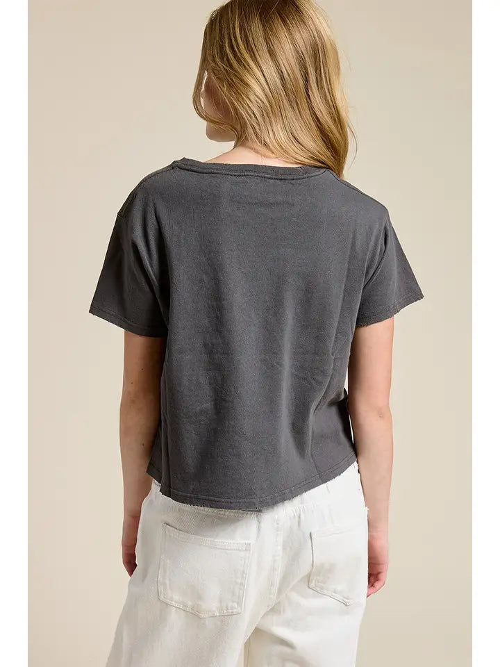 God's Favorite Graphic Crop Tee Black