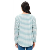Dolman Zipper Top Mint Textured Stripe