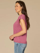 Embroidered Lace Vneck Sweater Top Wild Mulberry