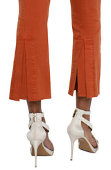 Gia Glider Split Pleat Crop Flare Orange Rust