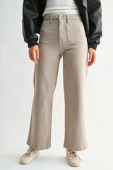 Patch Pocket Wide Leg Pants Moonstone