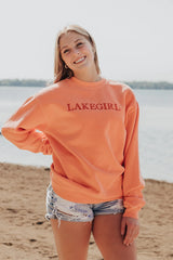 Lakegirl Ringspun Fleece Crew Neck Sweatshirt Orange Peel