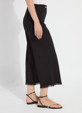Ari Wide Leg Crop Fringe Belted Pants Black