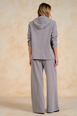 Oversize Hooded Blazer Jacket Dark Grey