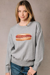 Hotdog Sunday Sweater Heather Grey