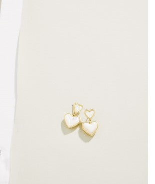 Full Heart Earrings - Mother of Pearl