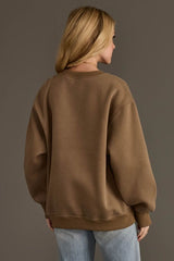 Relaxed Fit Textured Whiskey Weather Sweatshirt Taupe