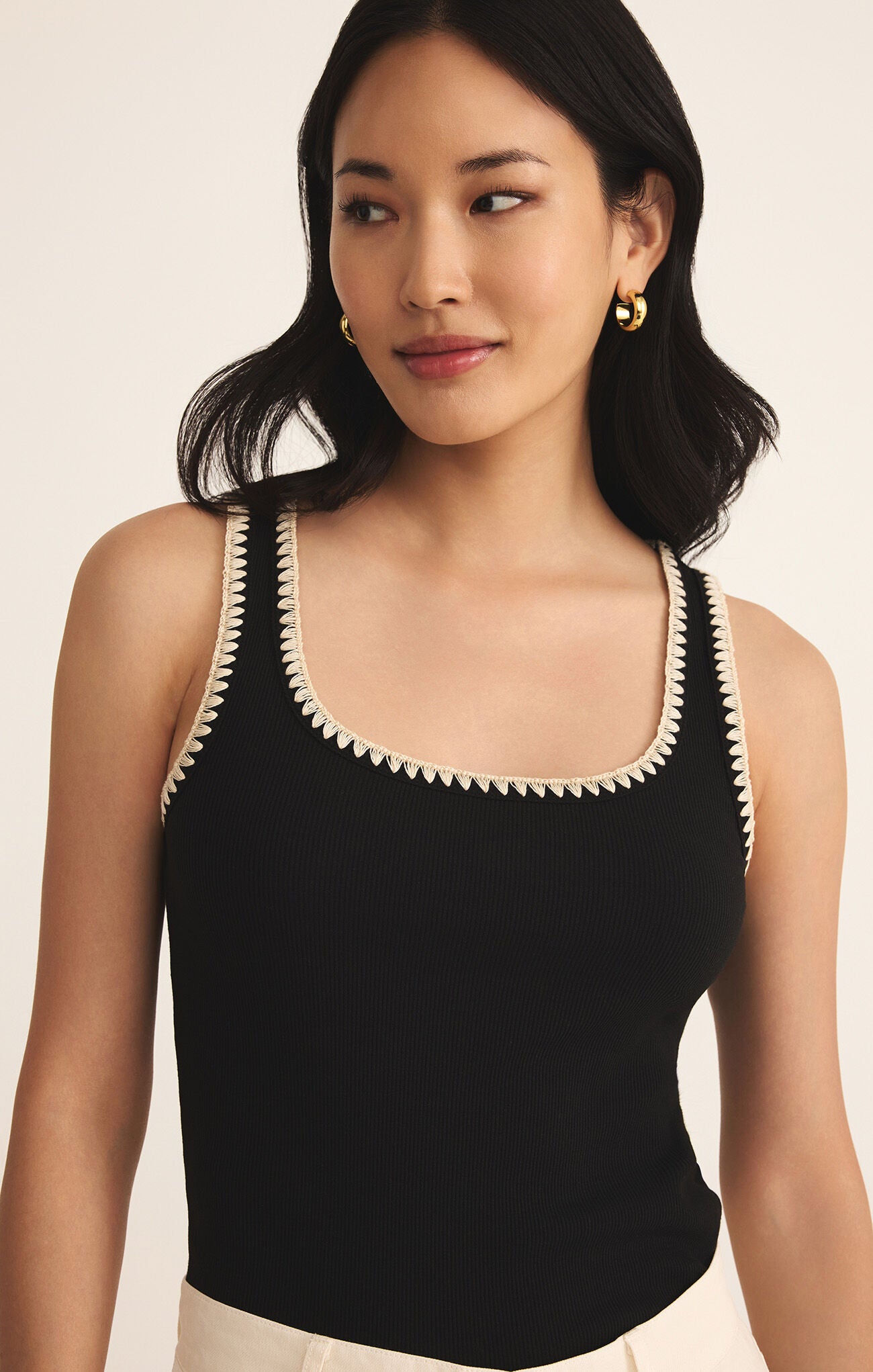 Jaidynn Rib Tank Black