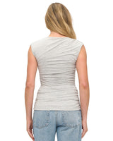 Ruched Detail Sleeveless Top Heather