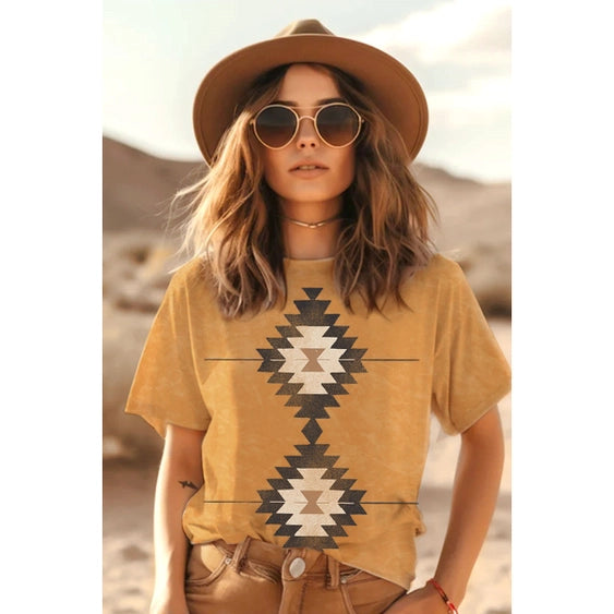 Aztec Mineral Graphic Tee Mineral Mustard