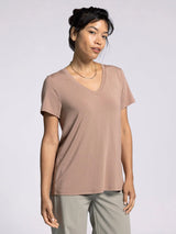 Tatiana Relaxed Fit Vneck Tee Desert Taupe