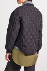 Denim Underlay Quilted Jacket Black