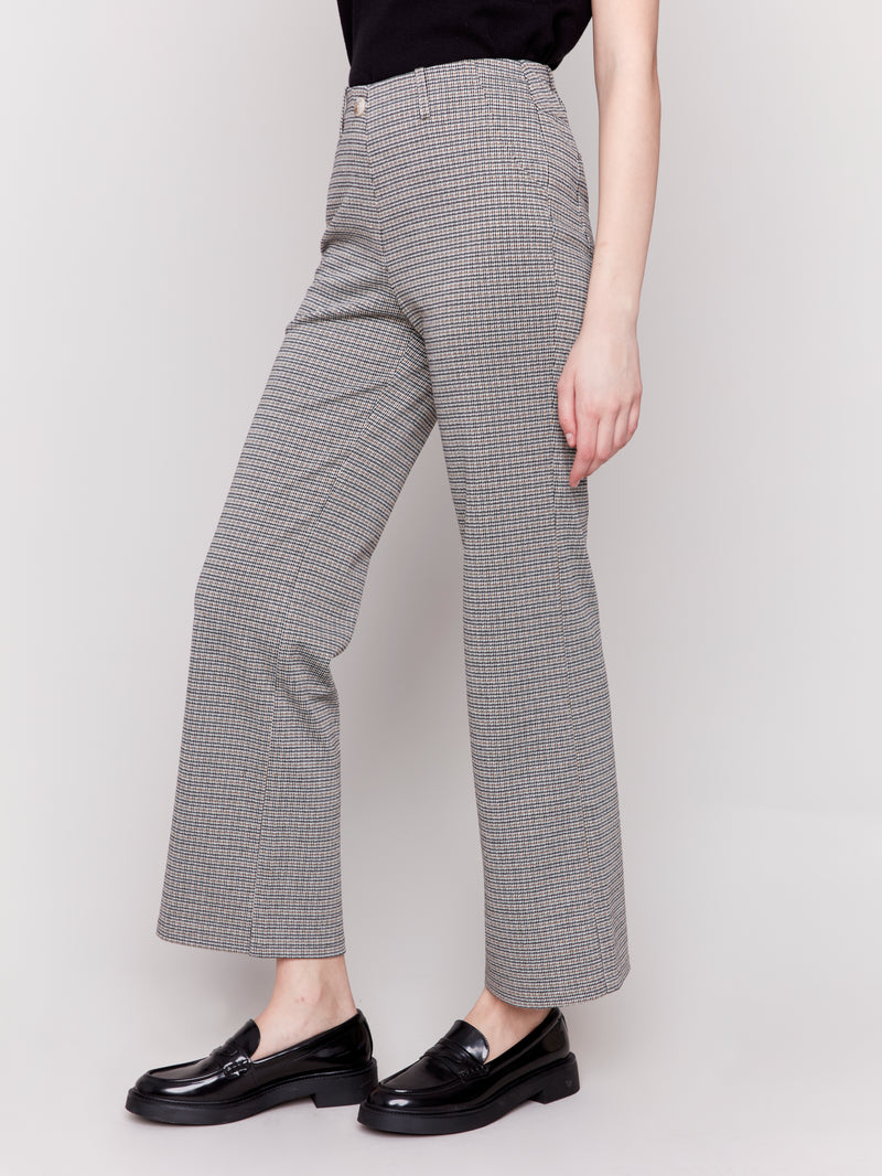 Flare PDR Plaid Pull On Pants Truffle