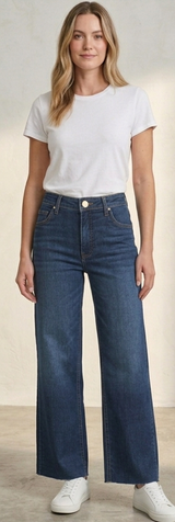 Kelsey High Rise Fab Ab Inset Leg Ankle Flare Jeans Improve