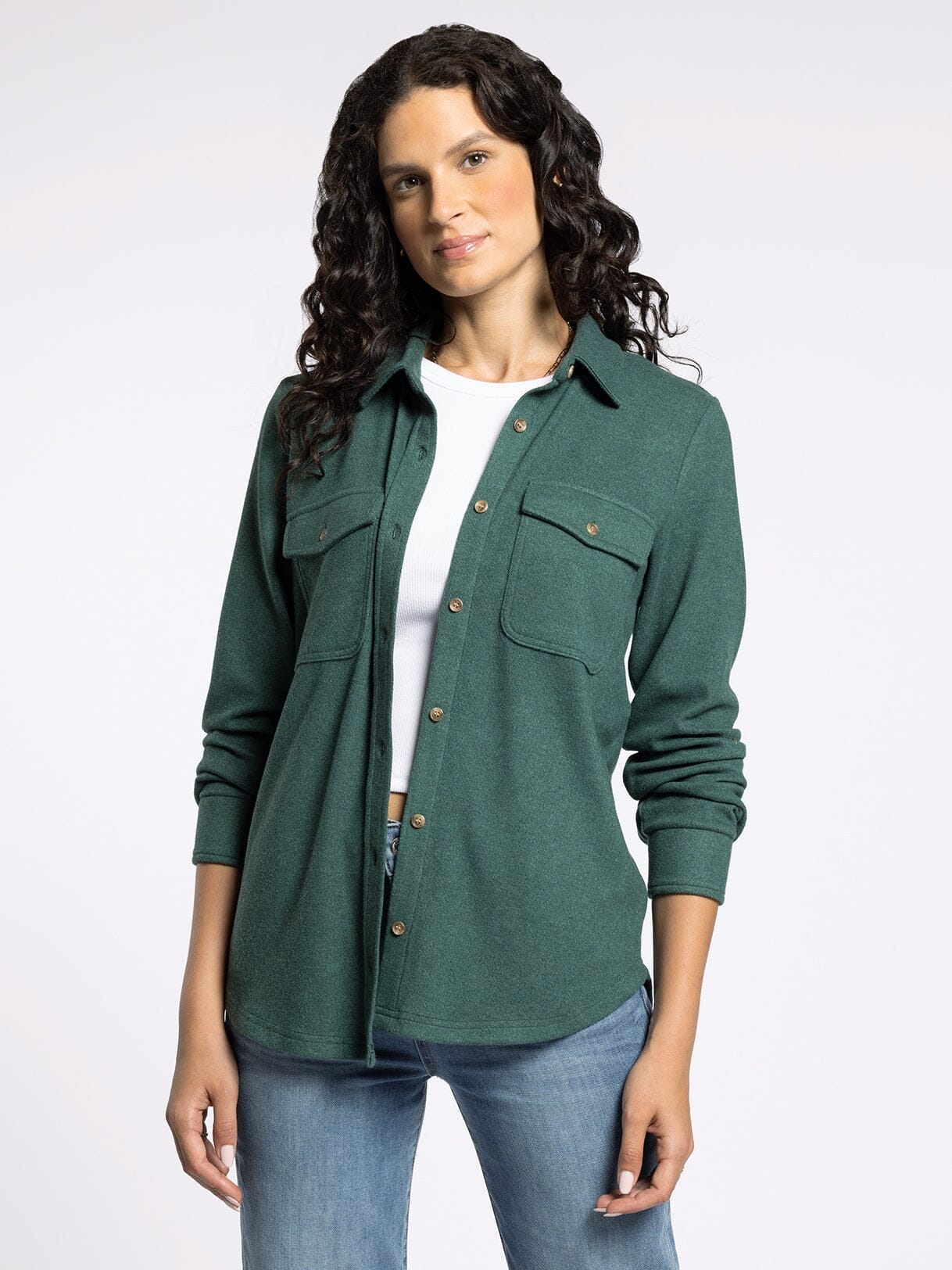Cassian Button Up Shirt Pine Heather