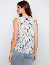 Sleeveless Ruffle Neck Top Zephyr