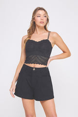 Fine Lace Pattern Scallop Bralette
