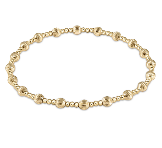 Dignity Sincerity Pattern Bead Bracelet Gold
