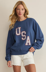 Americana Boyfriend Sweatshirt True Navy