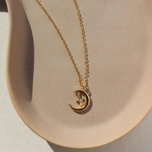 Moon + Star Charm Necklace