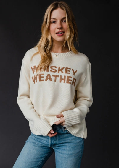 Whiskey Weather Sweater Ivory + Brown