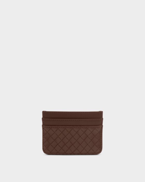 Nova Woven Texture Cardholder Chocolate