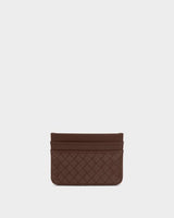 Nova Woven Texture Cardholder Chocolate