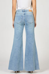 Hendrix High Rise Raw Cut Hem Wide Leg Jeans Hillcress