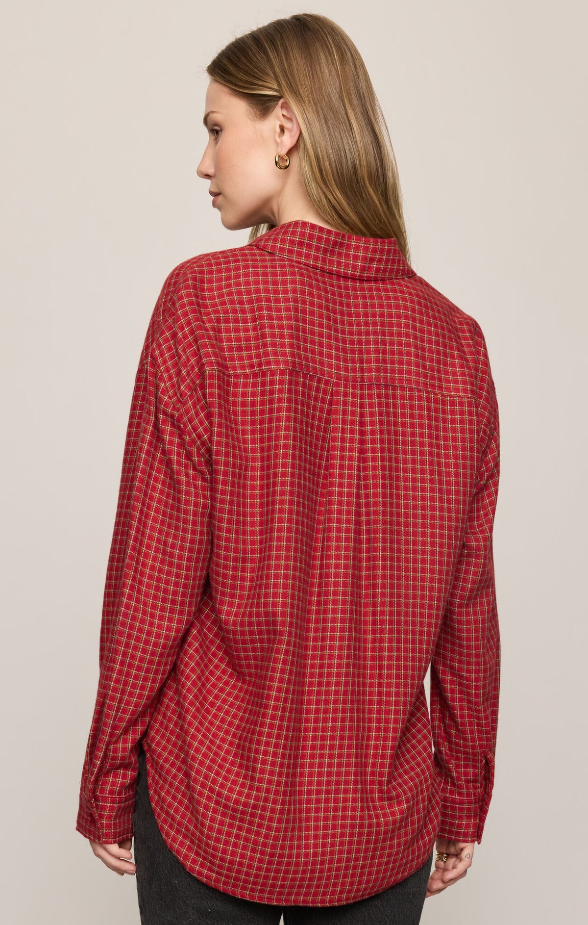 River Plaid Button Up Red Dahlia