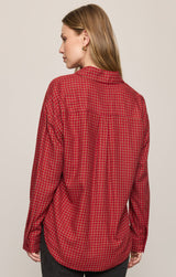 River Plaid Button Up Red Dahlia