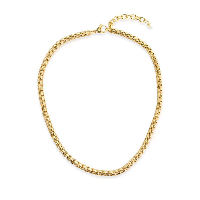 18k Gold Cable Stitching Chain Necklace