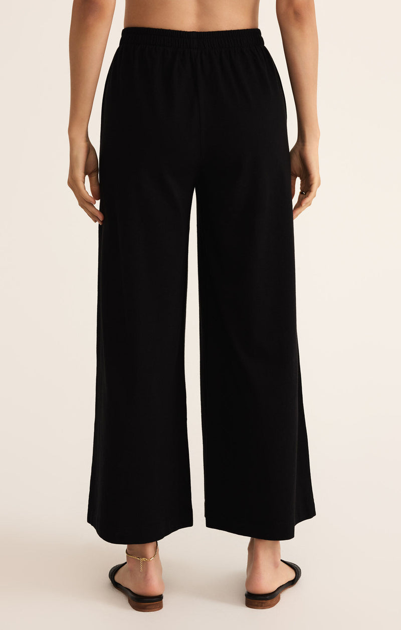 Scout Jersey Wide Leg Crop Pants True Black
