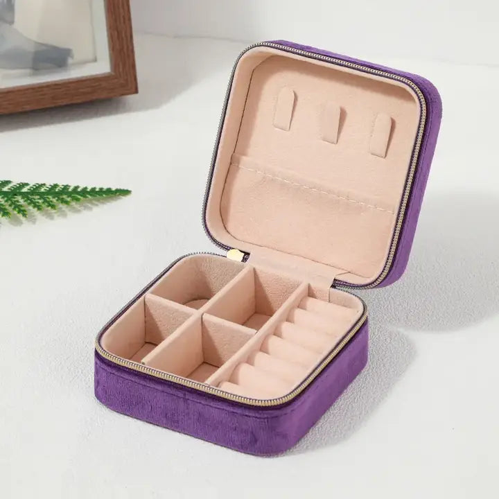 Plush Travel Jewelry Box Lavender