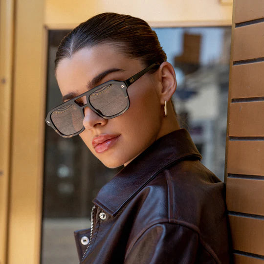 Sydney Sunglasses Gloss Black Mineral | Brown