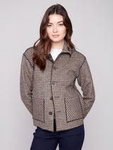 Reversible Plaid Oversized Jacket Cacao