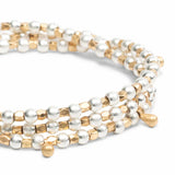 Multiwear Metal Beaded Wrap Classic | Teardrop Gold & Silver