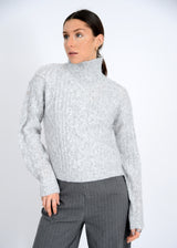 Erin Turtleneck Pullover Sweater Grey Cloud