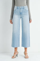 Scissor Cut Wide Leg Jeans Light Denim
