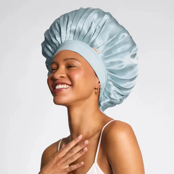 Oversized Satin Bonnet Haze Blue