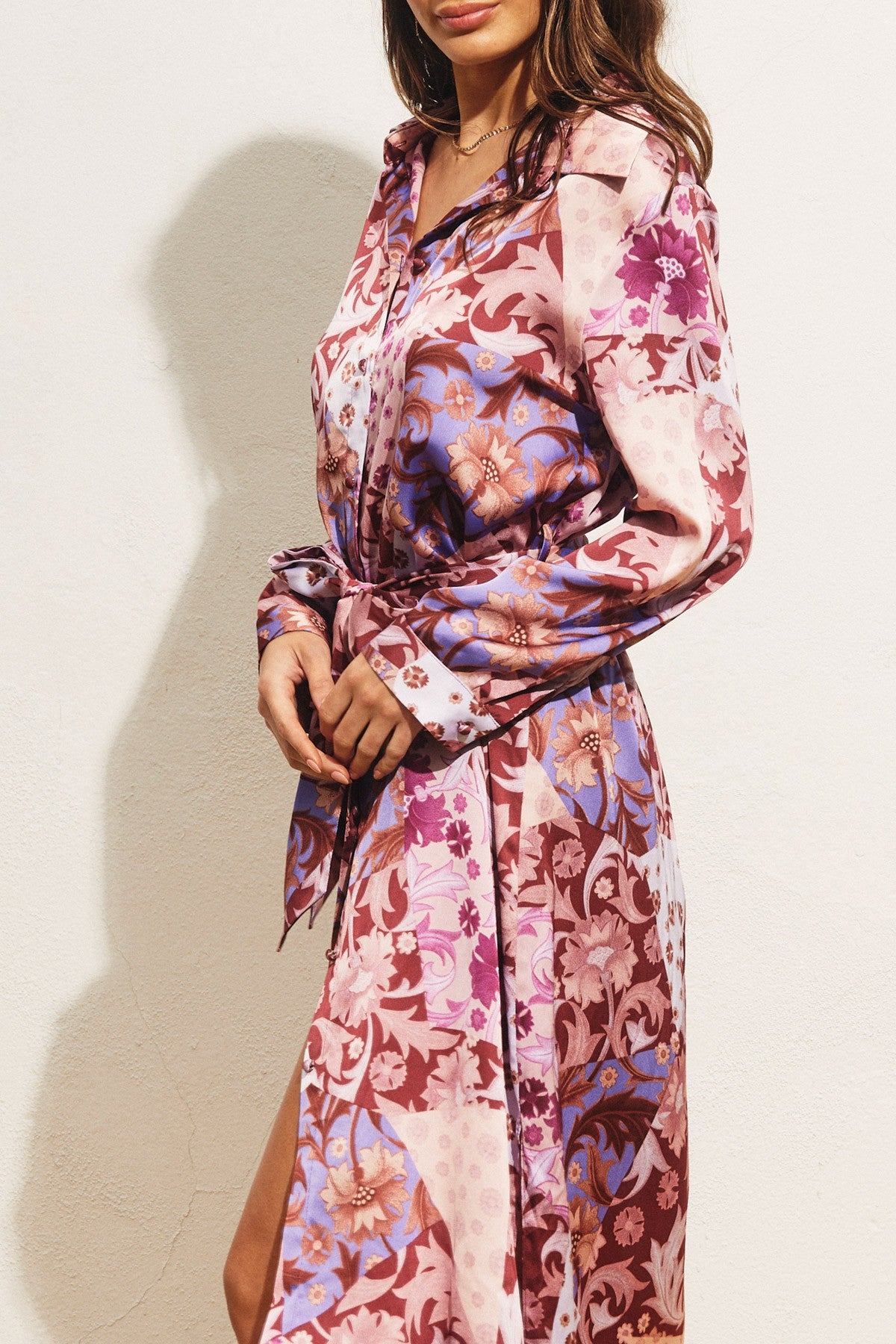 Kleos Midi Shirt Dress Plum Violet